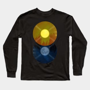 8 Songs About Day And Night - Vinyl Sun and Moon Design Long Sleeve T-Shirt